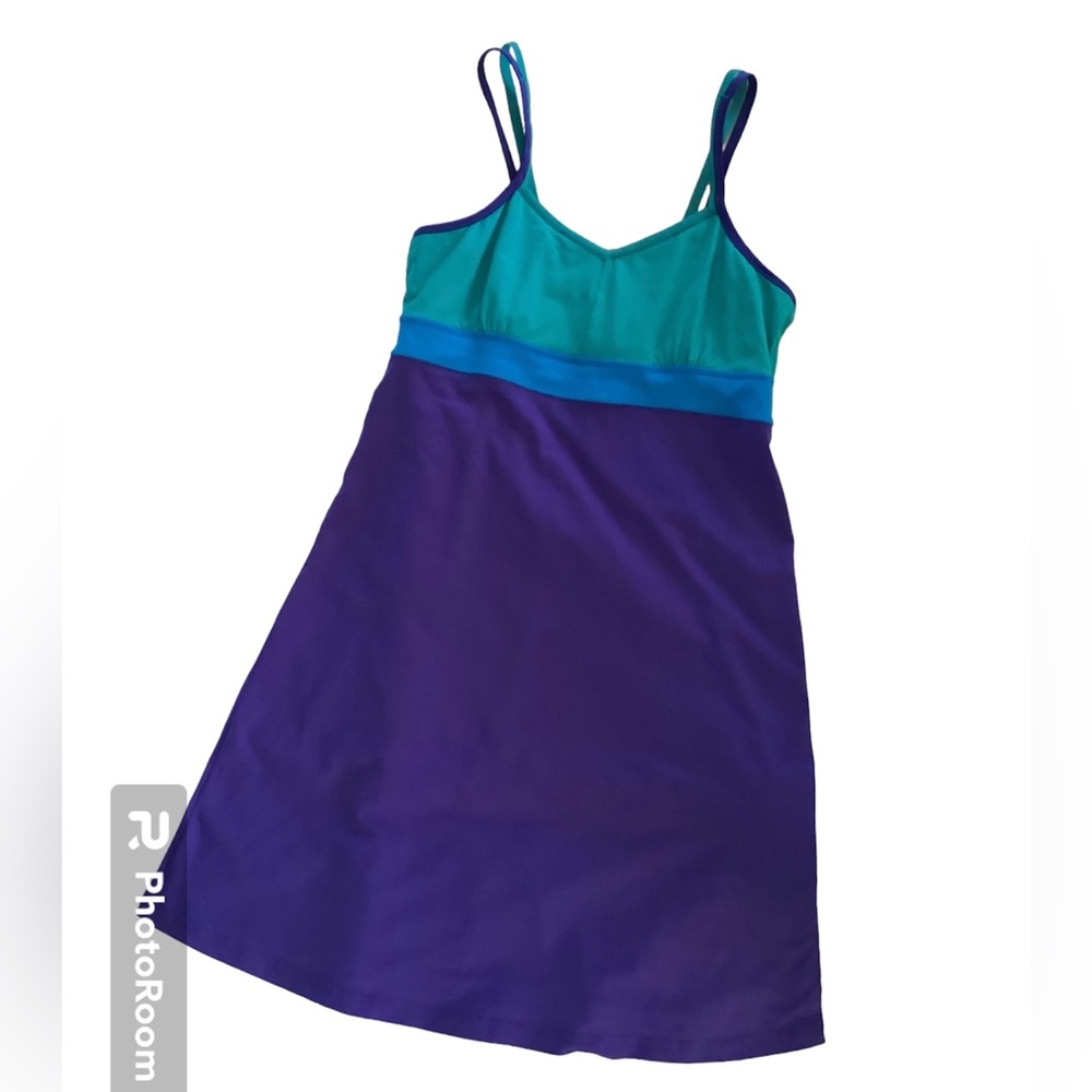 Elegant Purple and Teal Women's Dress